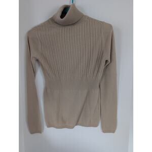 MNG Lightweight Soft Ribbed Turtleneck Sweater with Peplum